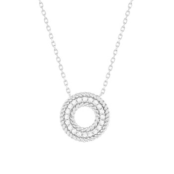Collier argent 925 zirconias 45 cm motif cercle