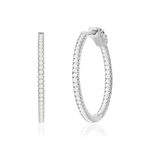 Créoles argent zirconias 28 mm - vue 1