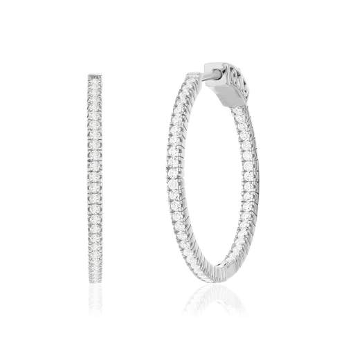 Créoles argent zirconias 28 mm
