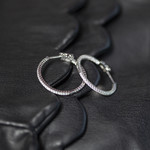 Créoles argent zirconias 28 mm - vue D1