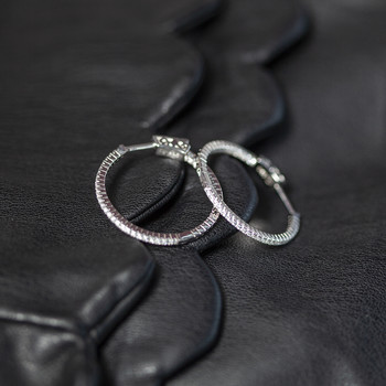 Zirkonia zilveren oorbellen 28 mm