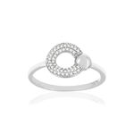 Bague argent 925 zirconias, motif cercle - vue 1