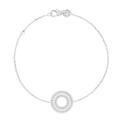 Bracelet argent 925 zirconias 18 cm - vue 1