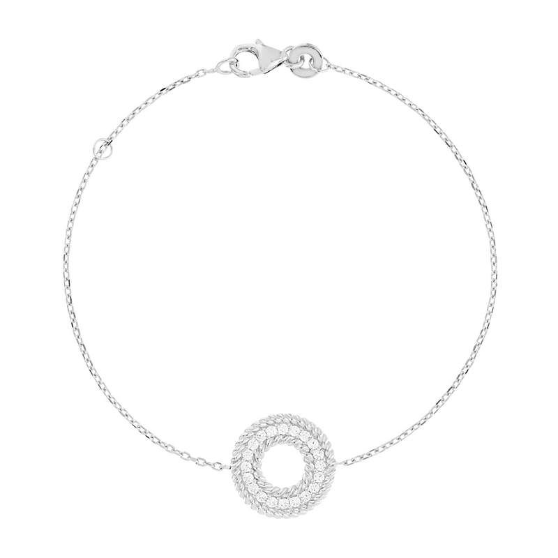 Bracelet argent 925 zirconias 18 cm - vue 1