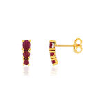 Boucles d'oreilles or jaune 375 rubis - vue 1