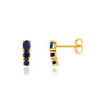 Boucles d'oreilles or jaune 375 saphirs - vue 1