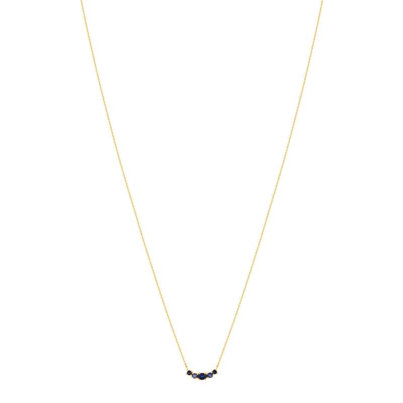 Collier or jaune 375 saphirs 43 cm - vue 2