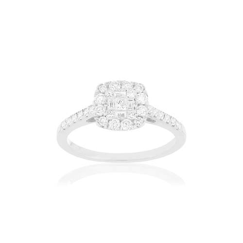BAGUE or 750 blanc diamants