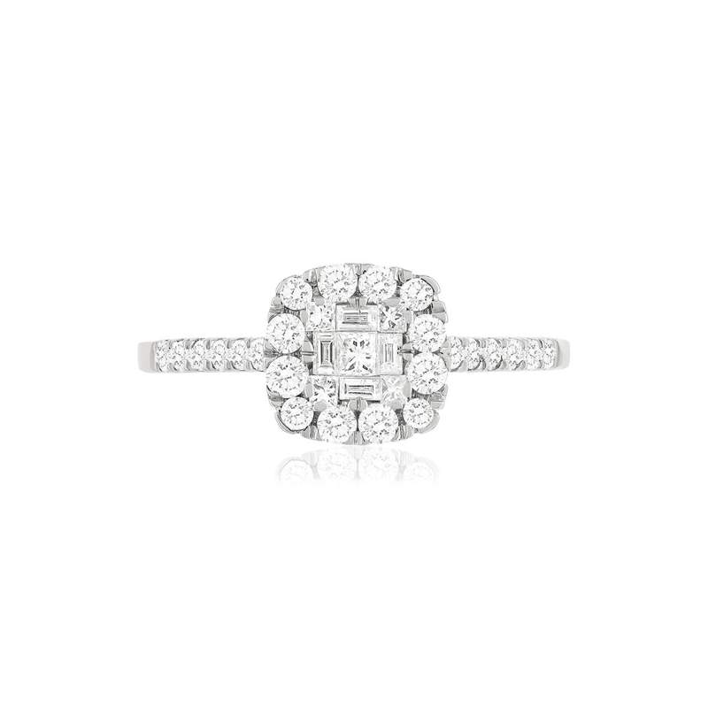 BAGUE or 750 blanc diamants - vue 3