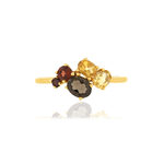 Bague or jaune 375 pierres fines - vue 3