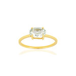 Bague or jaune 375 quartz vert oval - vue 1