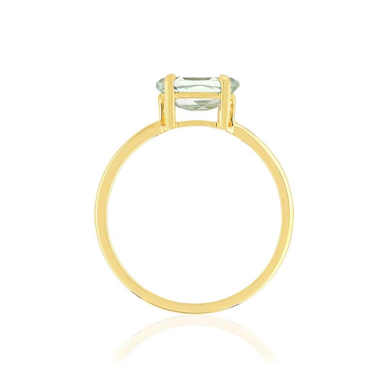 Bague or jaune 375 quartz vert oval - vue 2