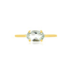 Bague or jaune 375 quartz vert oval - vue 3