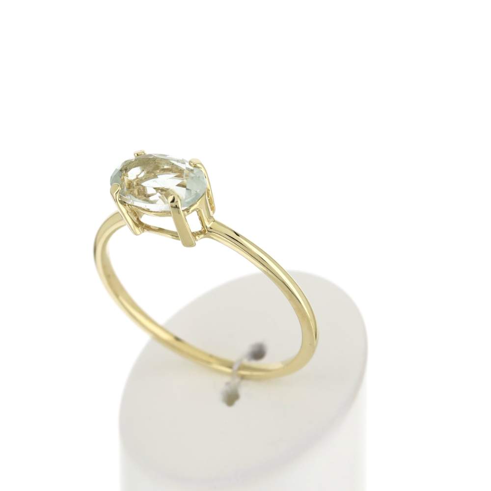 Bague or jaune 375 quartz vert oval - vue 3