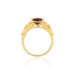 Bague or jaune 375 grenat - vue 2