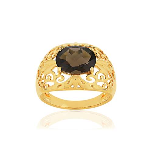 Bague or jaune 375 quartz