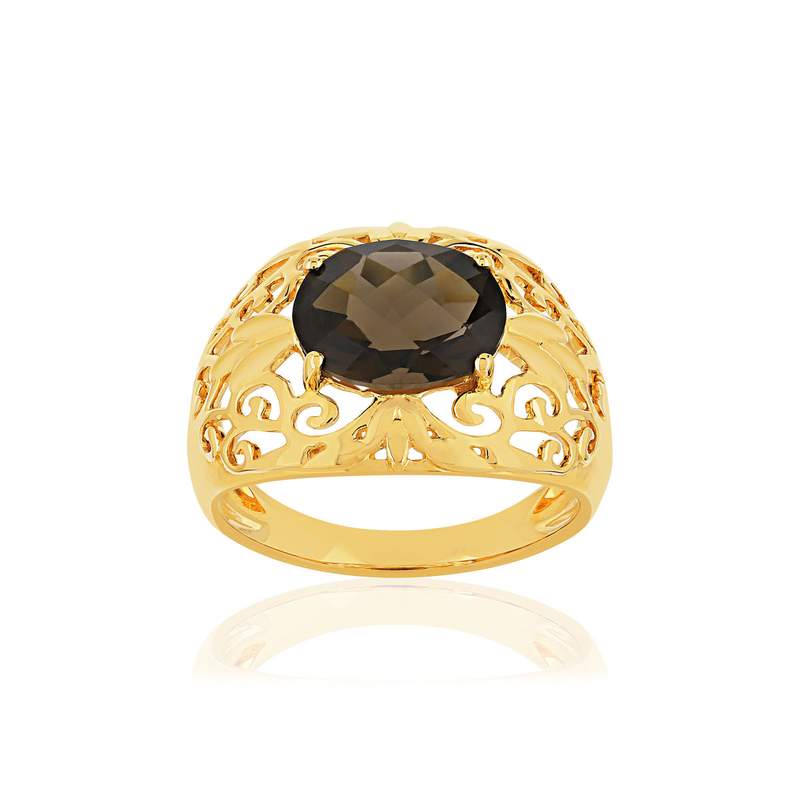 Bague or jaune 375 quartz - vue 1