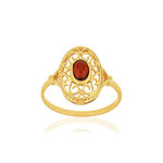 Bague or jaune 375 grenat - vue 1