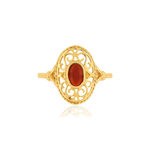 Bague or jaune 375 grenat - vue 3