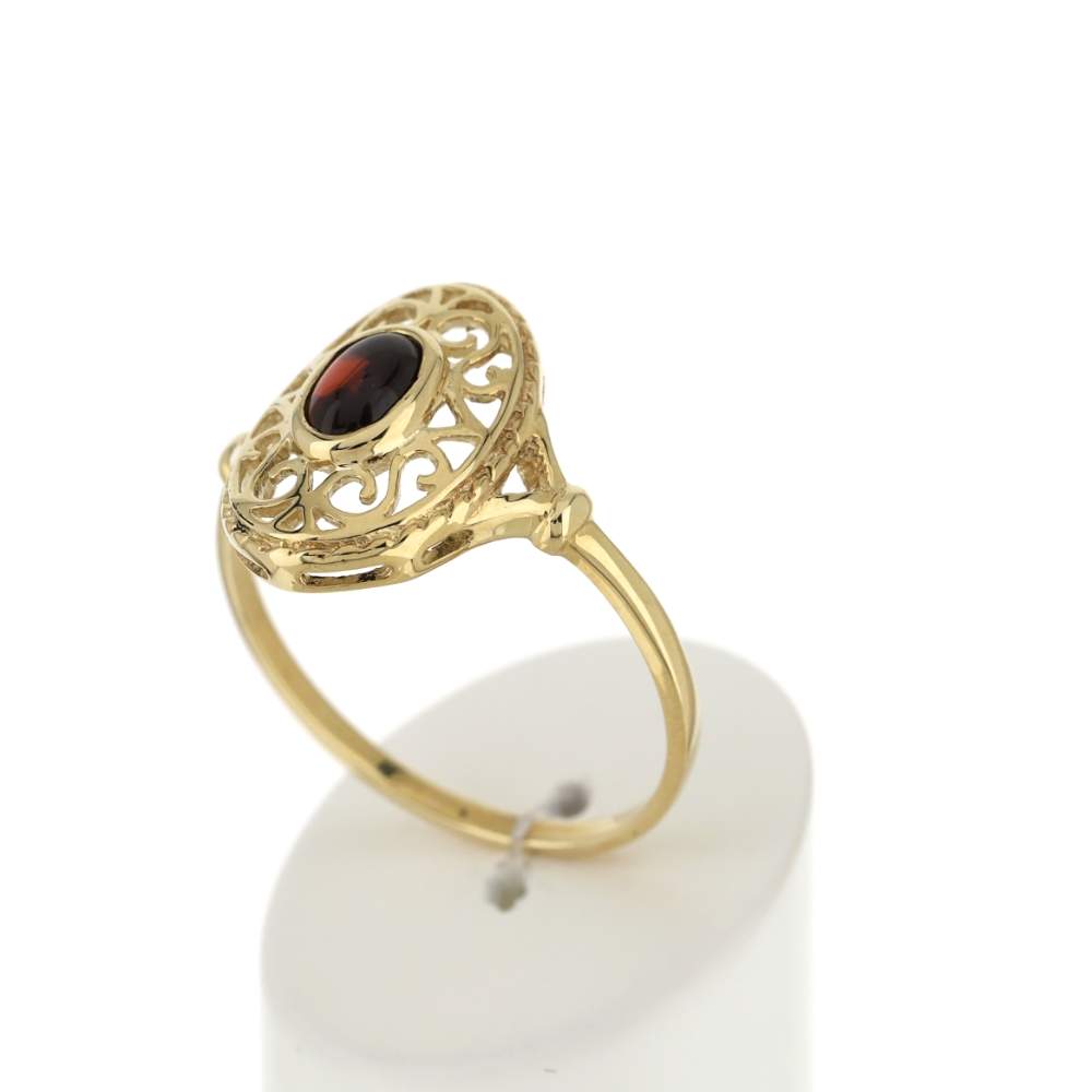 Bague or jaune 375 grenat - vue 3
