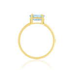 375 Yellow Gold Ring with Oval-Shaped Treated Blue Topaz - View 2