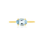 375 Yellow Gold Ring with Oval-Shaped Treated Blue Topaz - View 3