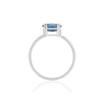 375 White Gold Ring with an Oval-Shaped, Treated London Blue Topaz - View 2