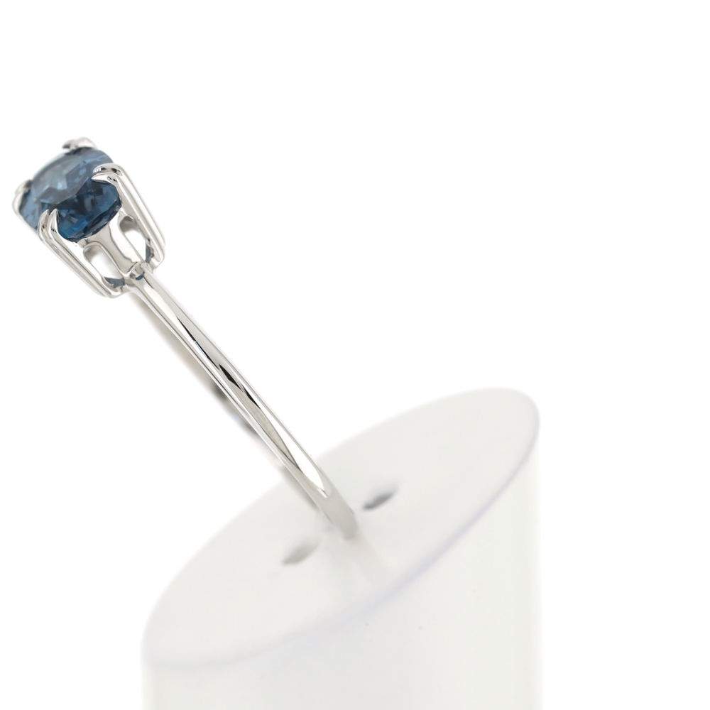 Bague or blanc 375 topaze London Blue traitée ovale - vue 6