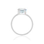 Bague or blanc 375 aigue-marine ovale - vue 2