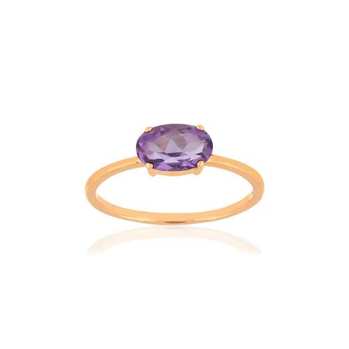 375 rose gold oval amethyst ring