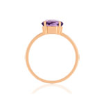 Bague or rose 375 améthyste ovale - vue 2
