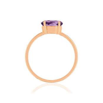 Bague or rose 375 améthyste ovale