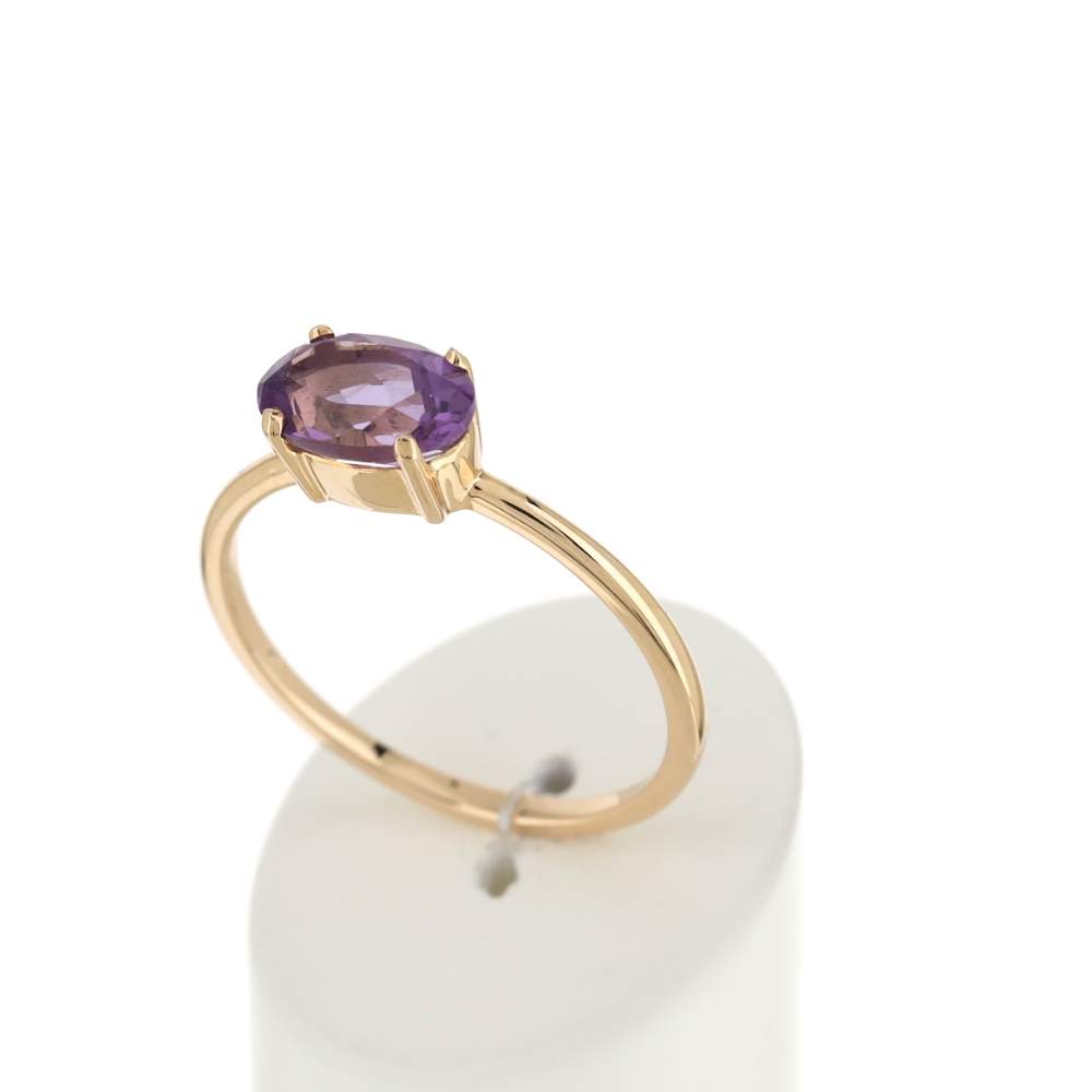 Bague or rose 375 améthyste ovale - vue 3