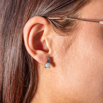 Boucles d'oreilles plaqué or agates zirconias