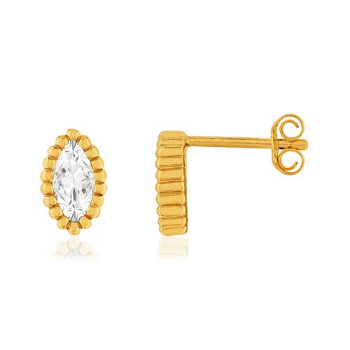 Gold-plated zirconia earrings