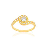 Bague plaqué or zirconias - vue 1