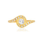 Bague plaqué or zirconias - vue 3