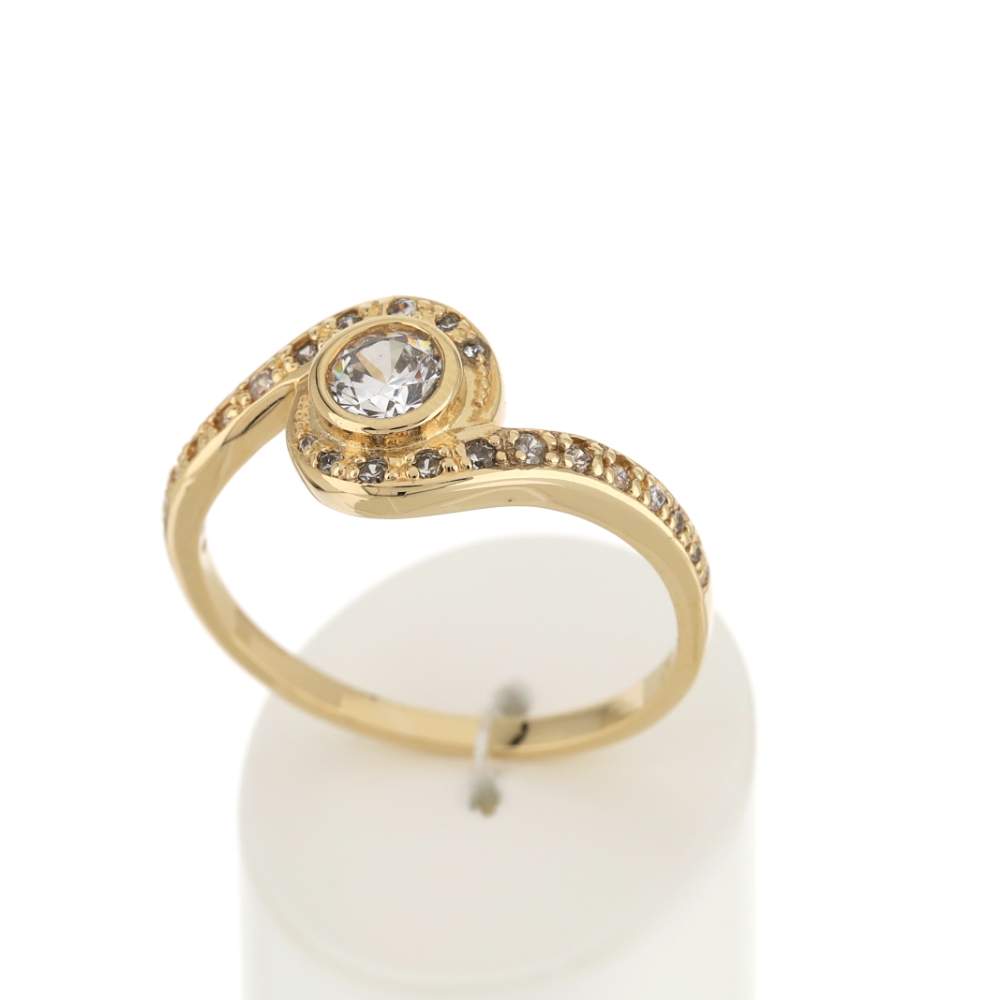 Bague plaqué or zirconias - vue 2