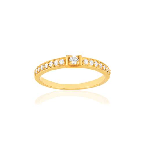 Bague plaqué or zirconias