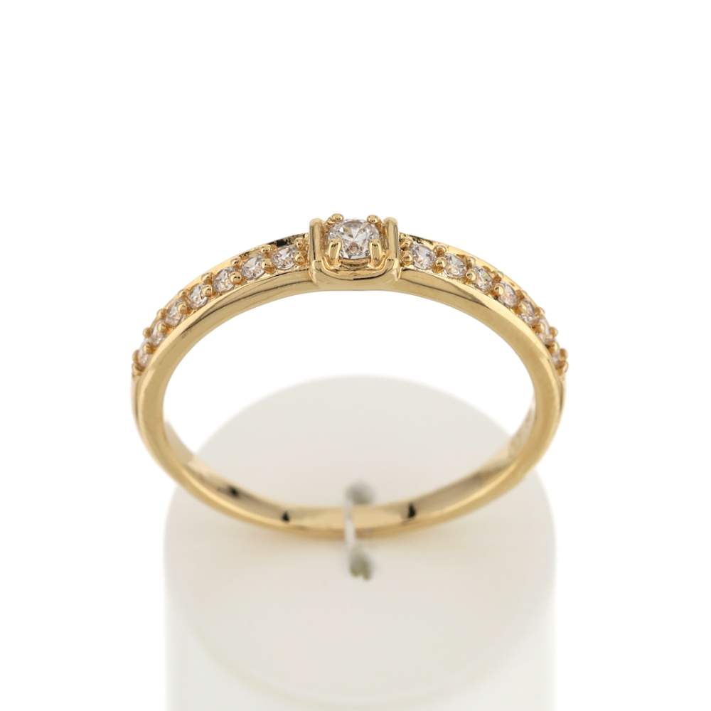 Bague plaqué or zirconias - vue 1
