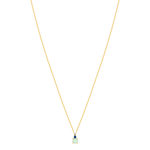 Collier plaqué or agate zirconias bleus 45 cm - vue 2