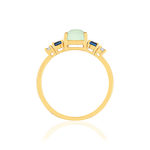 Bague plaqué or agate zirconias bleus - vue 2