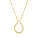 Collier plaqué or zirconia 45 cm - vue 1