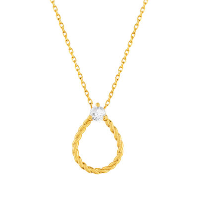 Collier plaqué or zirconia 45 cm