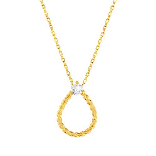 Collier plaqué or zirconia 45 cm
