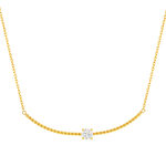 Collier plaqué or zirconia 45 cm - vue 1