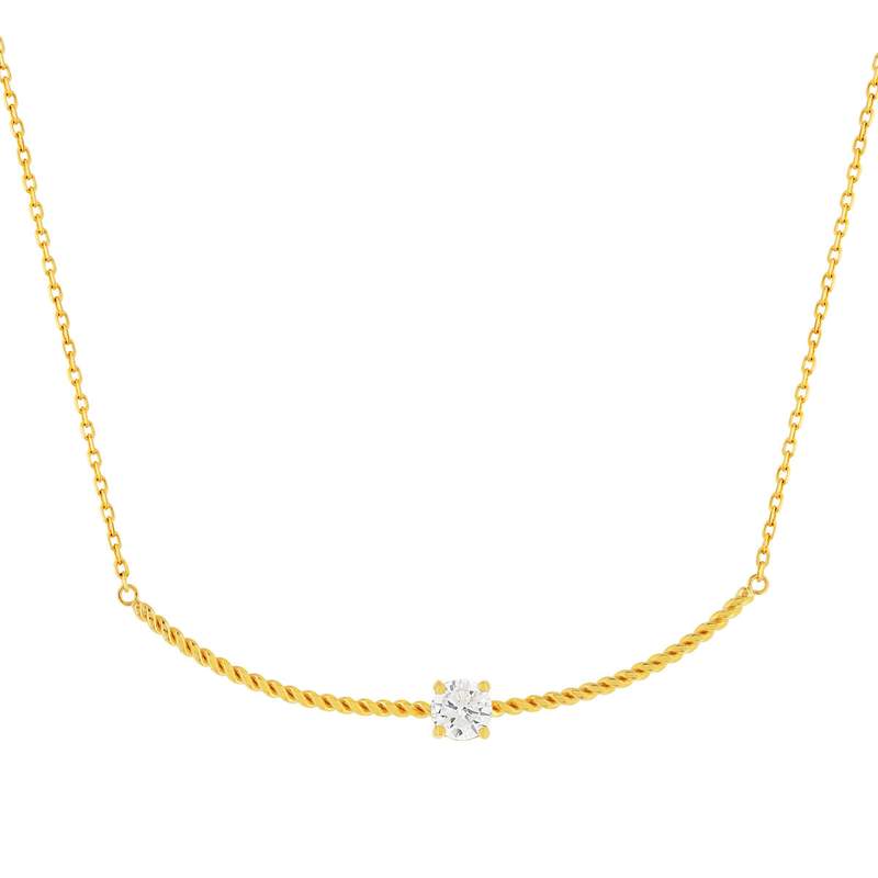 Collier plaqué or zirconia 45 cm - vue 1