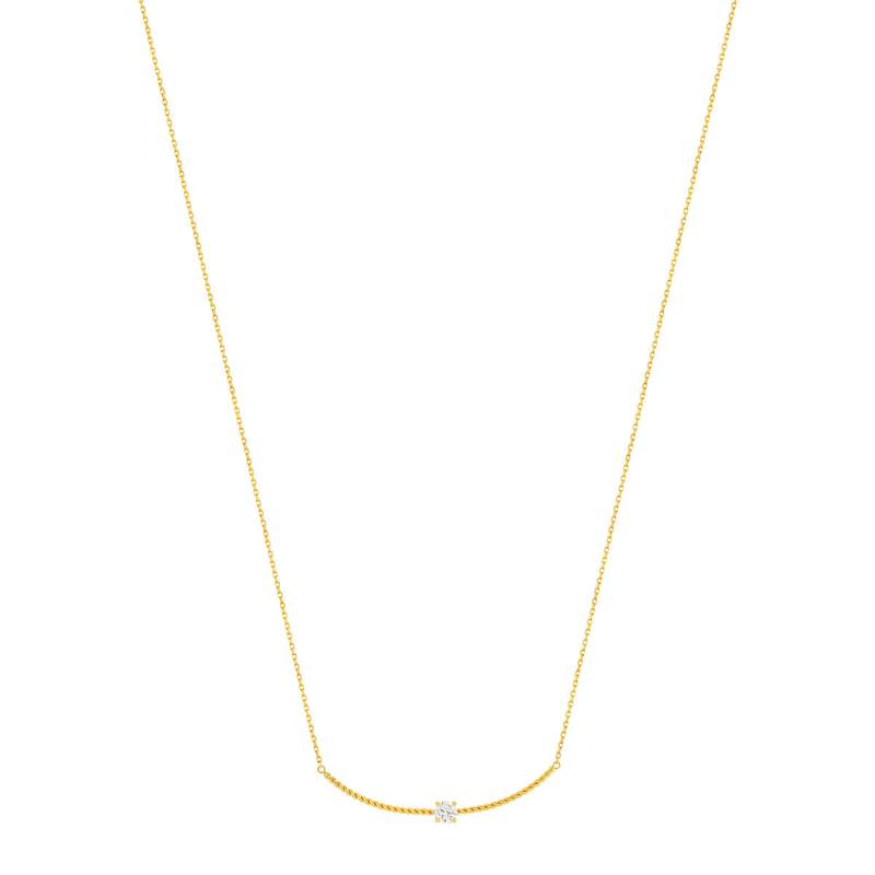 Collier plaqué or zirconia 45 cm - vue 2