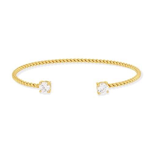 Bracelet plaqué or zirconias 60 mm