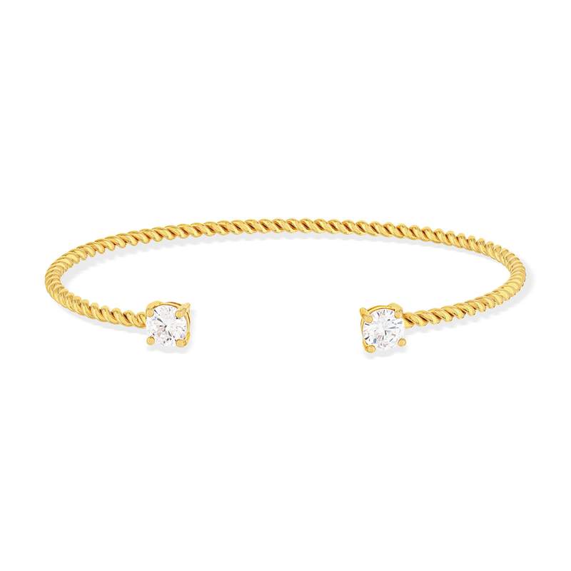 Bracelet plaqué or zirconias 60 mm - vue 1